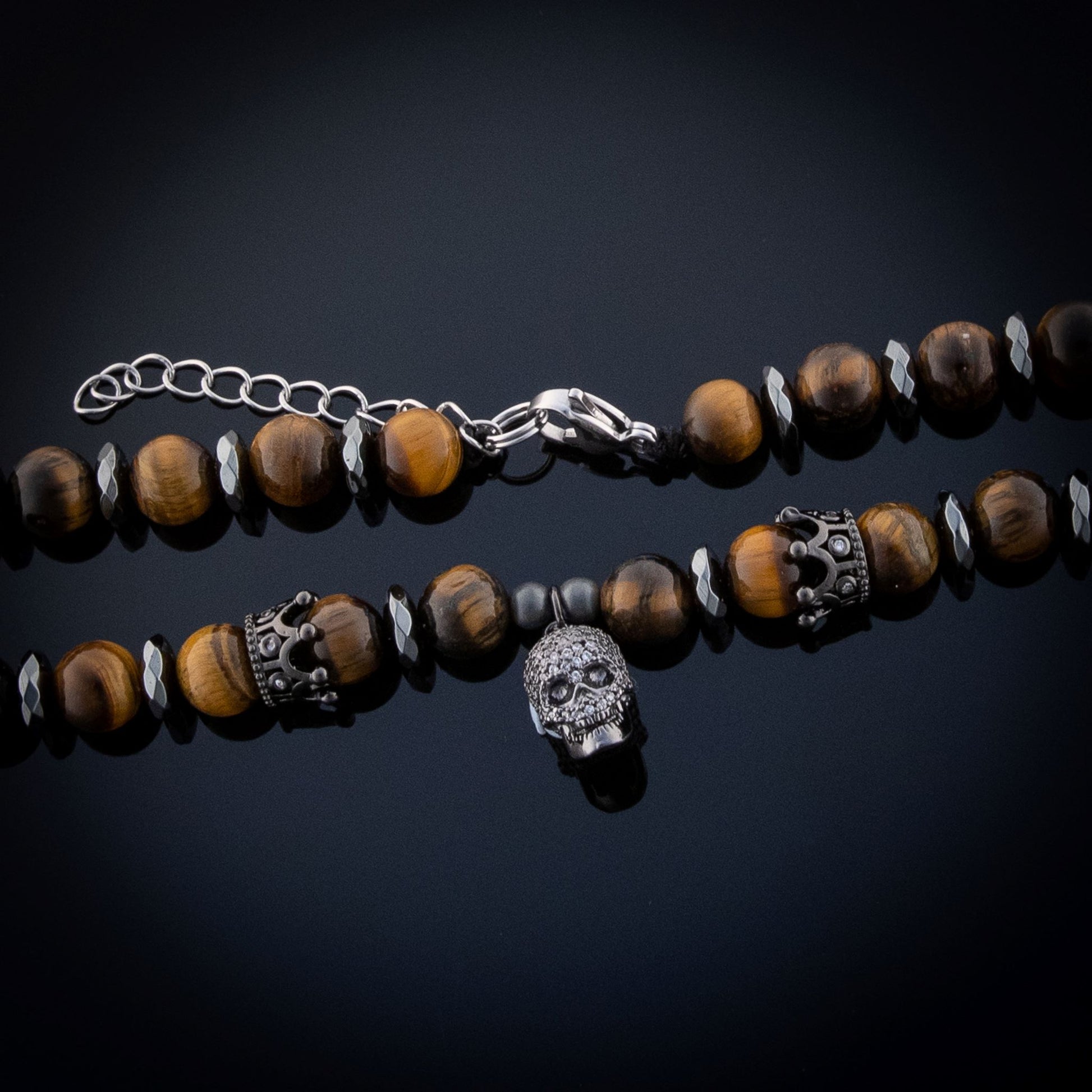 Men's Tiger Eye Skull Chain