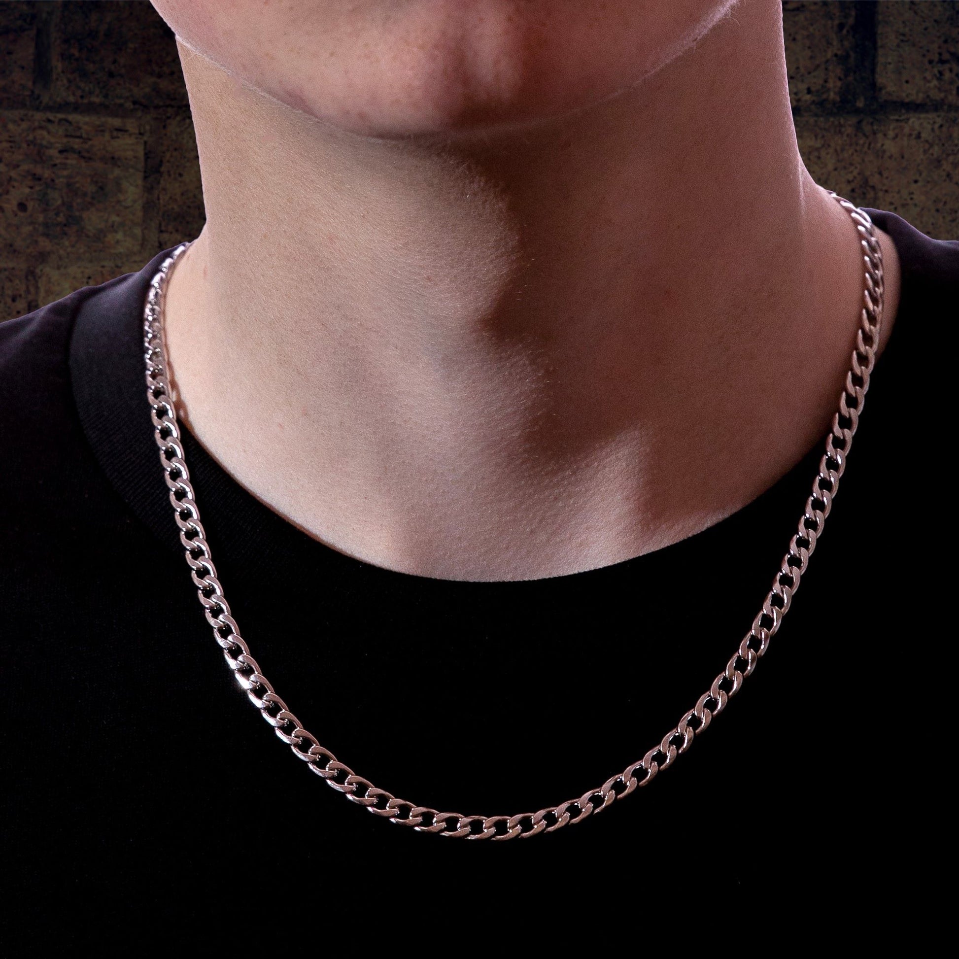 Men's Silver Curb Chain