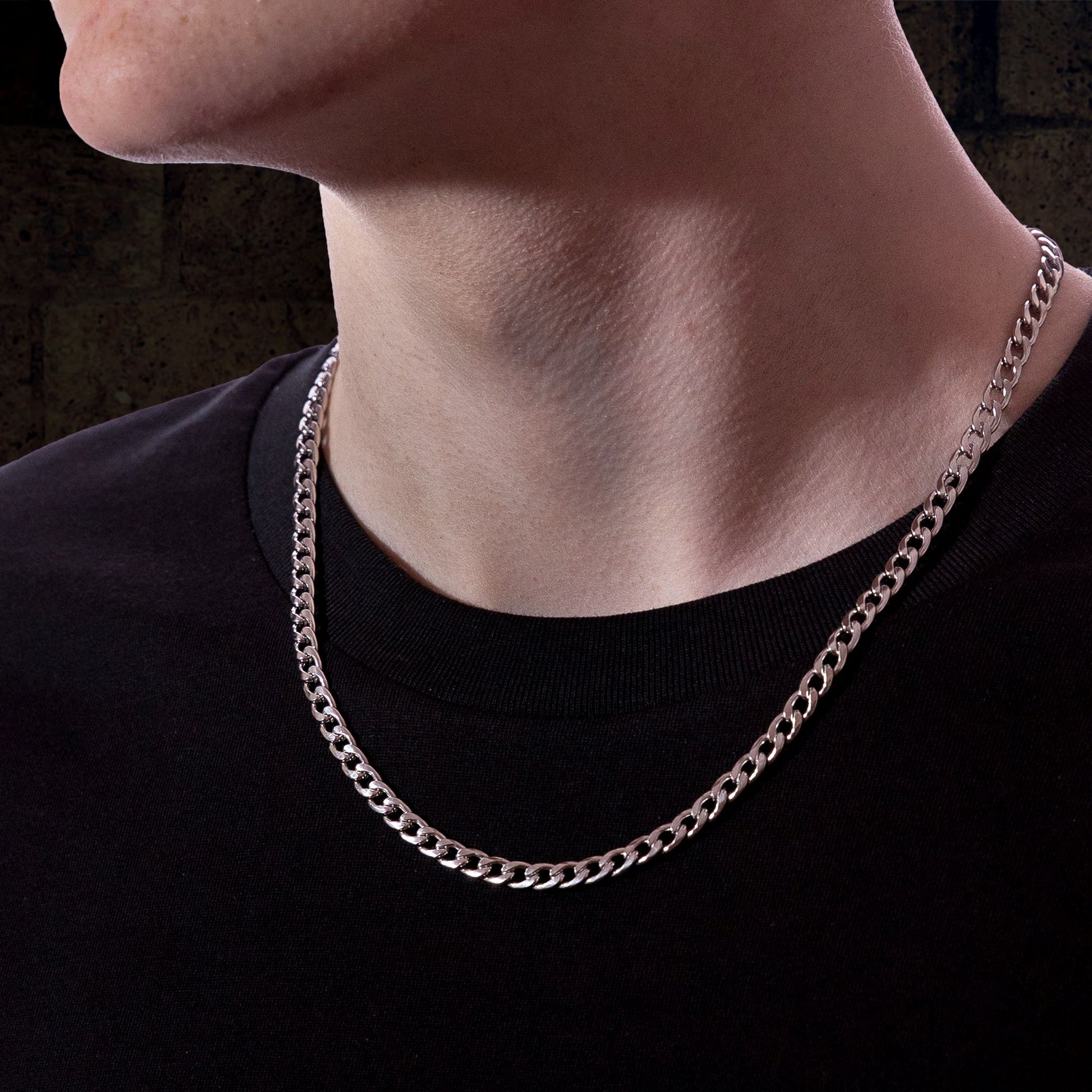 Men's Silver Curb Chain