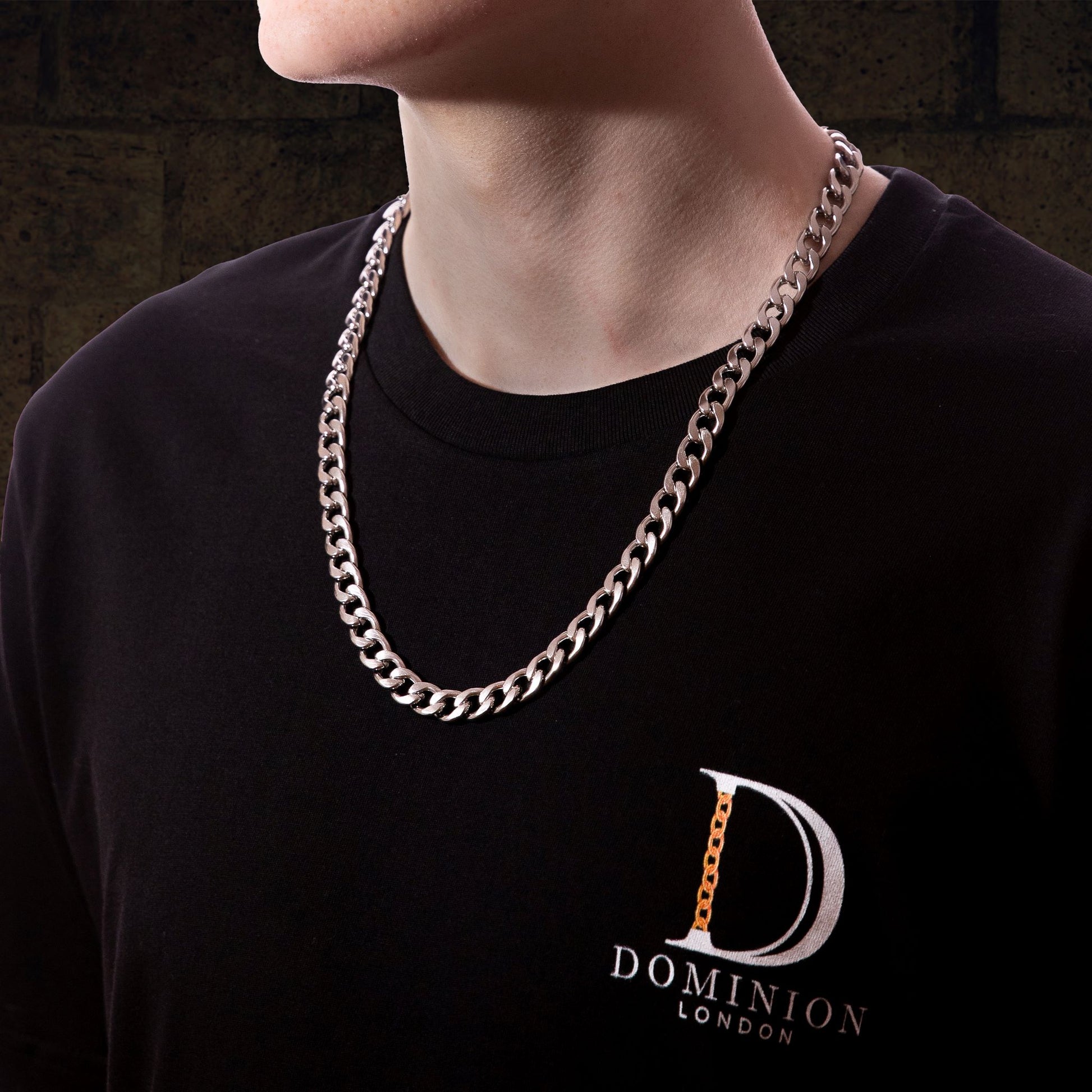 Men's Silver Curb Chain