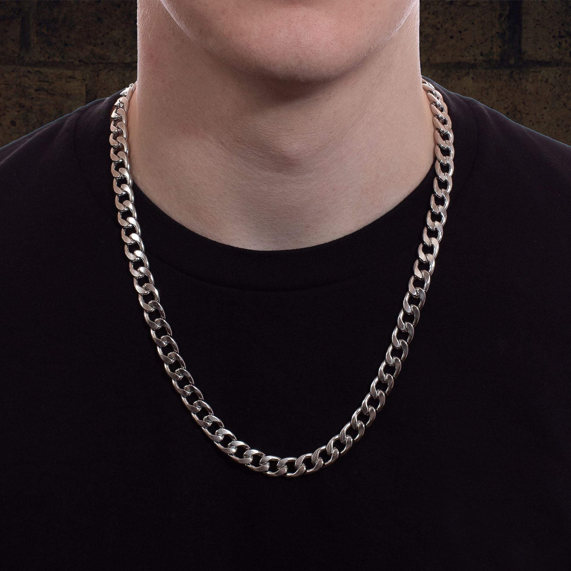 Men's Silver Curb Chain