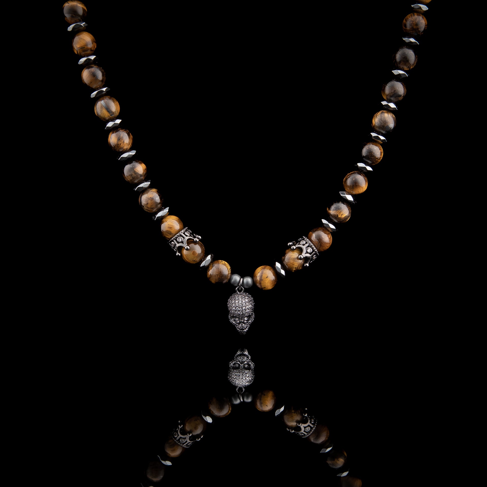 Men's Tiger Eye Skull Chain