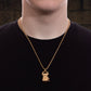 Men's Gold Fist Pendant Chain