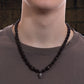 Men's Bead Skull Pendant Chain